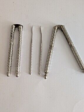 Nutcrackers and Picks Vintage Silver Zinc Alloy 2 Nutcracker and 2 Picks